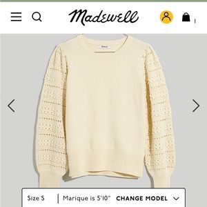 Madewell knit sweater - cream, size M. Like new!